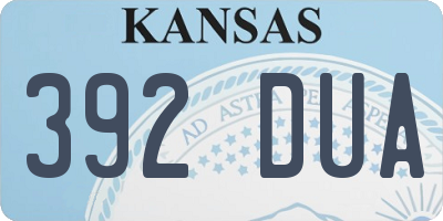 KS license plate 392DUA