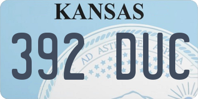 KS license plate 392DUC