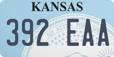 KS license plate 392EAA