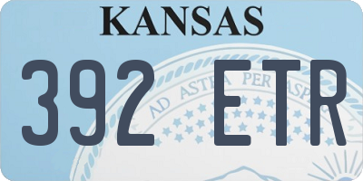 KS license plate 392ETR