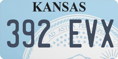 KS license plate 392EVX