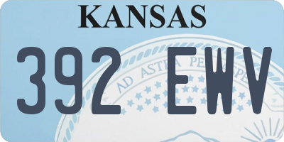 KS license plate 392EWV