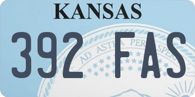 KS license plate 392FAS