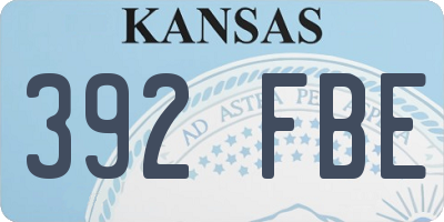 KS license plate 392FBE