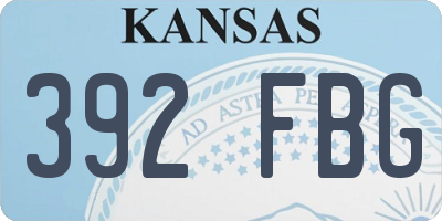 KS license plate 392FBG