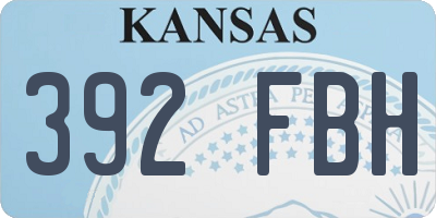 KS license plate 392FBH