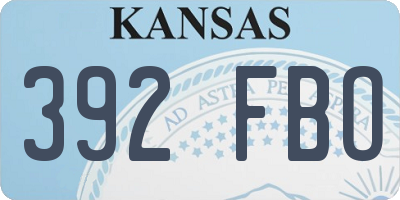 KS license plate 392FBO
