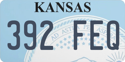 KS license plate 392FEQ