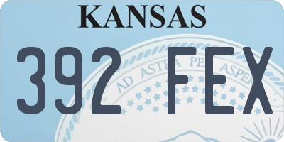 KS license plate 392FEX