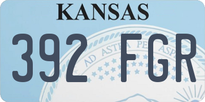 KS license plate 392FGR