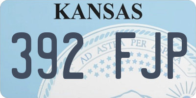 KS license plate 392FJP
