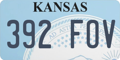 KS license plate 392FOV