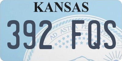 KS license plate 392FQS