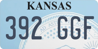 KS license plate 392GGF