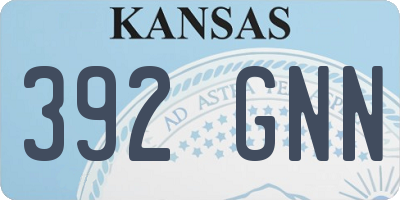 KS license plate 392GNN