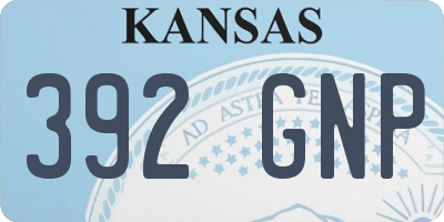 KS license plate 392GNP