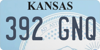 KS license plate 392GNQ