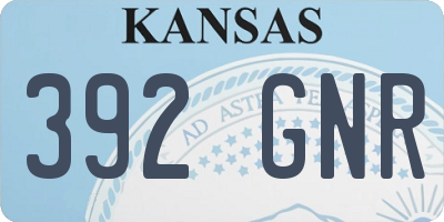 KS license plate 392GNR