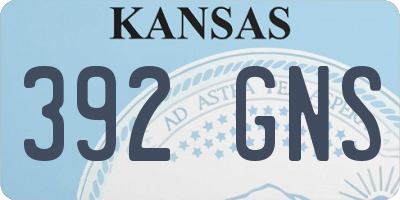 KS license plate 392GNS