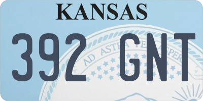 KS license plate 392GNT