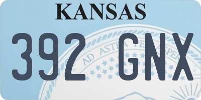 KS license plate 392GNX