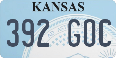 KS license plate 392GOC