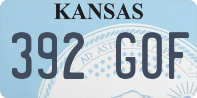 KS license plate 392GOF