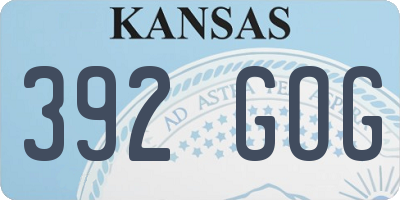 KS license plate 392GOG