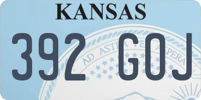 KS license plate 392GOJ