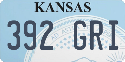 KS license plate 392GRI