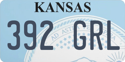 KS license plate 392GRL
