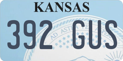 KS license plate 392GUS