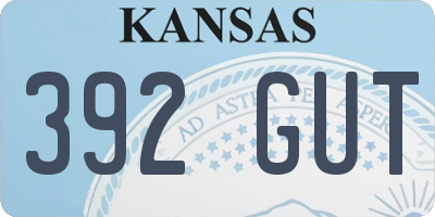 KS license plate 392GUT