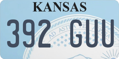KS license plate 392GUU