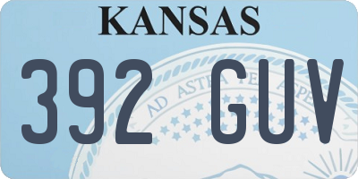 KS license plate 392GUV