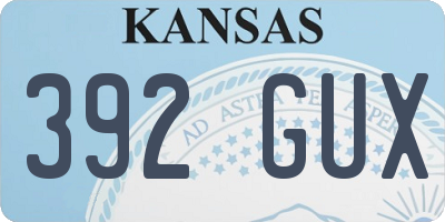KS license plate 392GUX