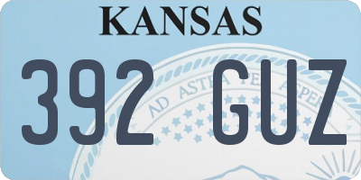 KS license plate 392GUZ