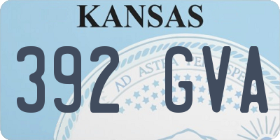 KS license plate 392GVA