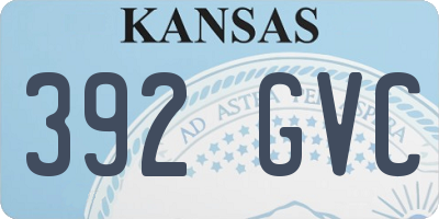 KS license plate 392GVC