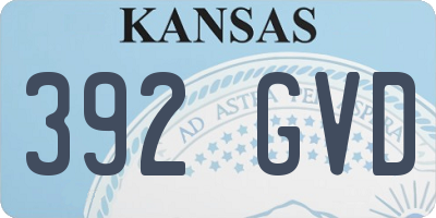 KS license plate 392GVD