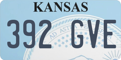 KS license plate 392GVE