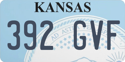 KS license plate 392GVF