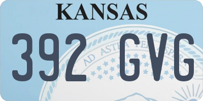KS license plate 392GVG