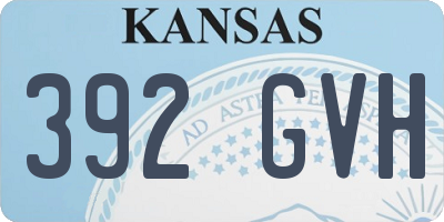 KS license plate 392GVH