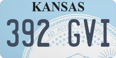 KS license plate 392GVI