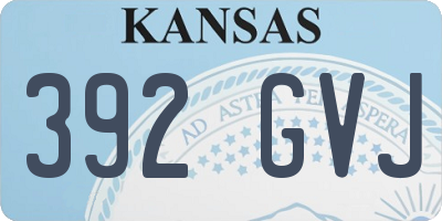 KS license plate 392GVJ
