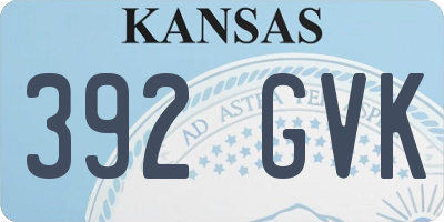 KS license plate 392GVK