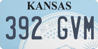 KS license plate 392GVM