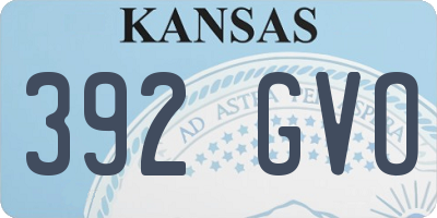 KS license plate 392GVO