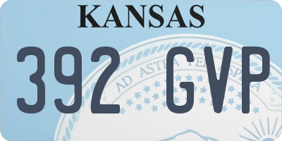 KS license plate 392GVP